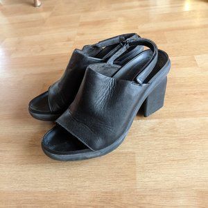 Camper chunky heel sandals, black, size 38 (us size 7.5)